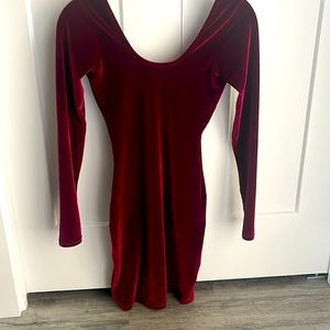 American Apparel velvet red long sleeve dress